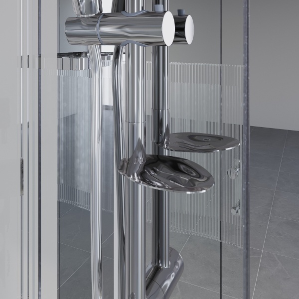 Душевая кабина с крышей Niagara Ultra NG-702-01N четверть круга  100x100 стекла прозрачные с узором, профиль хром