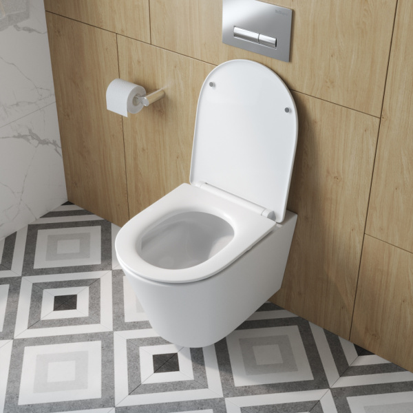 Унитаз подвесной BelBagno Tre BB5180CH-TOR/SC Tornado фаянс белый