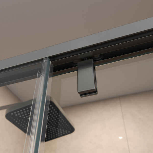 Душевая дверь BelBagno Soft Close-1 SOFT_CLOSE-1-BF-1-140-C-GM 140 см стекла прозрачные, профиль оружейная сталь