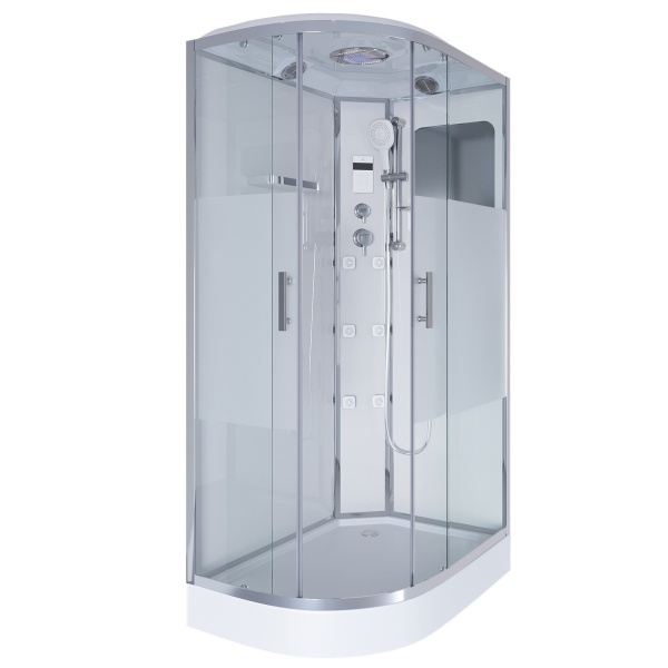 Душевая кабина с крышей Niagara Ultra NG-303-01R асимметричная  120x80 стекла прозрачные с узором, профиль хром