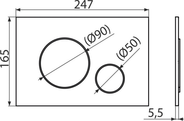 Кнопка смыва механическая AlcaPlast Thin 6 M670 цвет белый