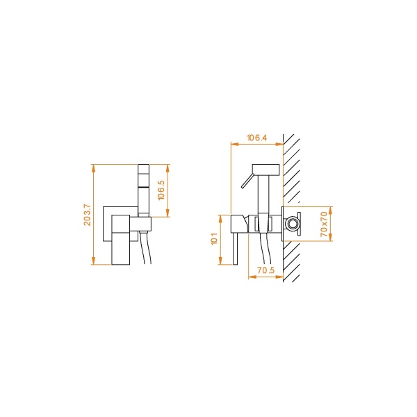 Гигиенический душ RGW Shower Panels 511408207-01 встраиваемый в стену хром
