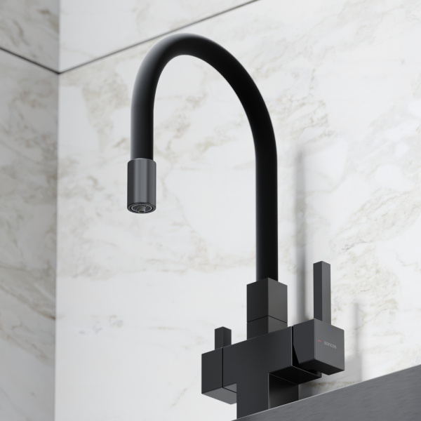 Смеситель для кухни Sancos Arno SC4005MB с подключением к фильтру матовый черный/черный