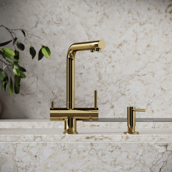 Смеситель для кухни Sancos Foster SC4014ZG с подключением к фильтру полированное золото
