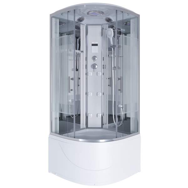 Душевая кабина с крышей Niagara Ultra NG-709-01 четверть круга  100x100 стекла прозрачные с узором, профиль хром