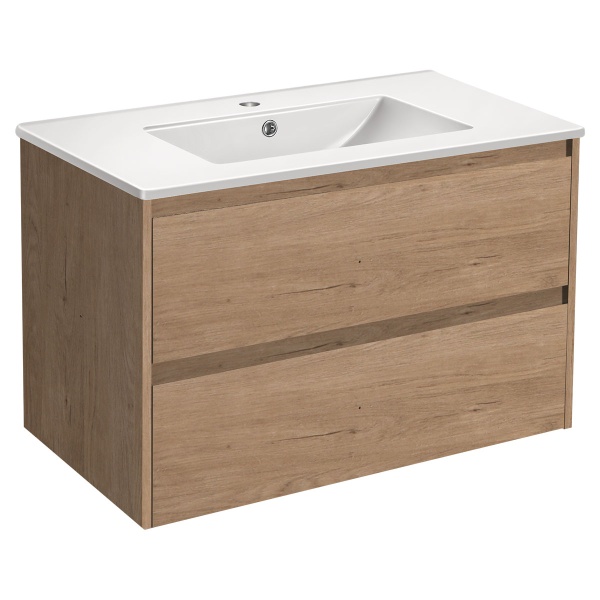 Тумба  подвесная Vincea Gio VMC-2G800NO 80 см  2 ящика цвет N.Oak 