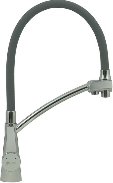Смеситель для кухни Lemark Comfort LM3071C-Gray с подключением к фильтру хром/серый