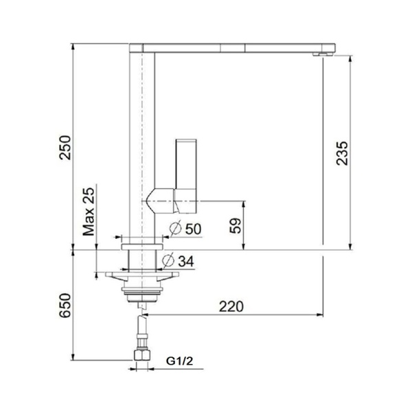 Смеситель для кухни Webert Essential EN920302560 без подключения к фильтру черный