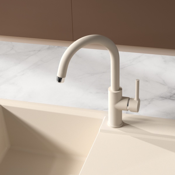 Смеситель для кухни Lemark Comfort LM3073PSH с подключением к фильтру шампань