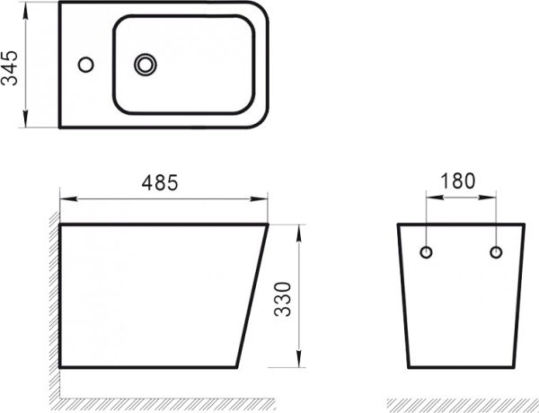 Биде подвесное BelBagno Ardente-R BB0520BH фаянс, цвет белый