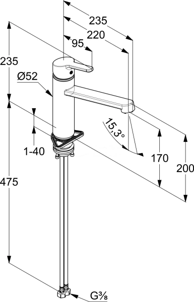 Смеситель для кухни Kludi M2 595750575 без подключения к фильтру хром