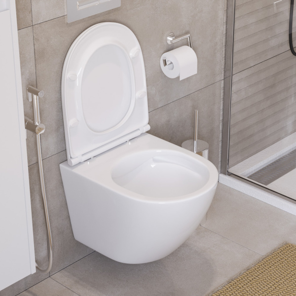 Унитаз подвесной BelBagno Uno BB3105CHR/SC Rimless фаянс белый