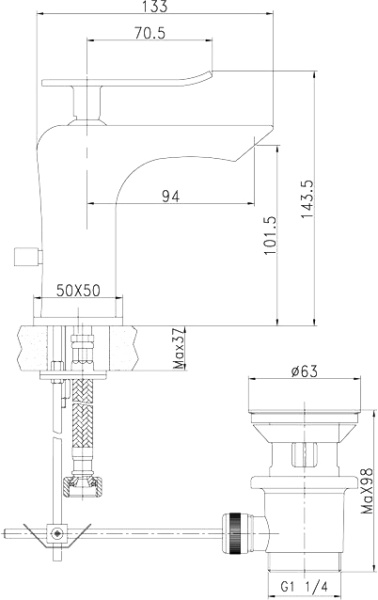 Смеситель для раковины Lemark Contest LM5806CW хром/белый