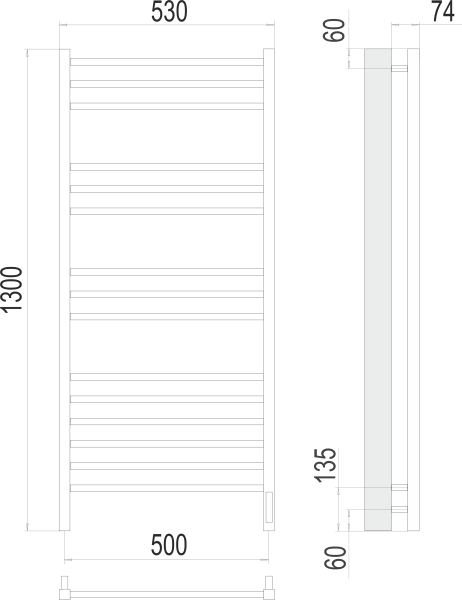 Полотенцесушитель электрический Terminus Сицилия П15  50x130 4670078526304 хром