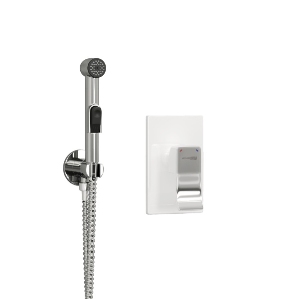 Гигиенический душ Wasserkraft Aller A010656WHITE встраиваемый в стену белый/хром