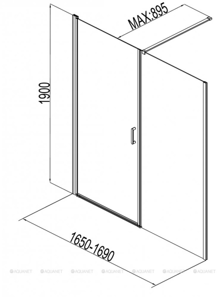 Душевая дверь Aquanet Cinetic 254240 170 см стекла прозрачные, профиль хром