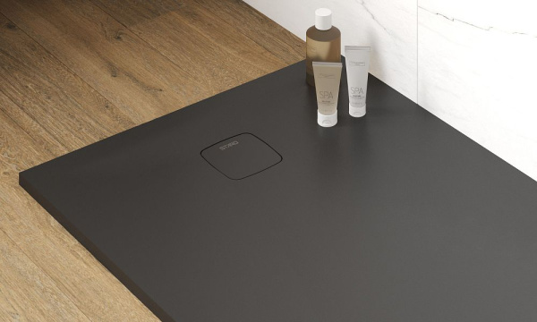 Душевой поддон низкий StaroHome Cosmo 62224423 прямоугольный литьевой мрамор 180x90 черный матовый