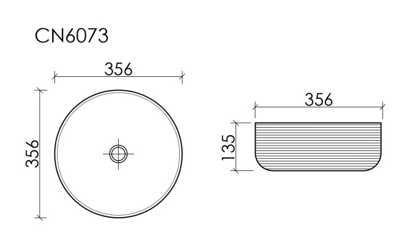 Раковина накладная круглая Ceramica Nova Element CN6073MW фарфор цвет белый матовый