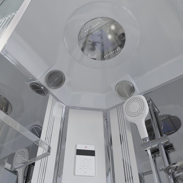 Душевая кабина с крышей Niagara Ultra NG-702-01N четверть круга  100x100 стекла прозрачные с узором, профиль хром