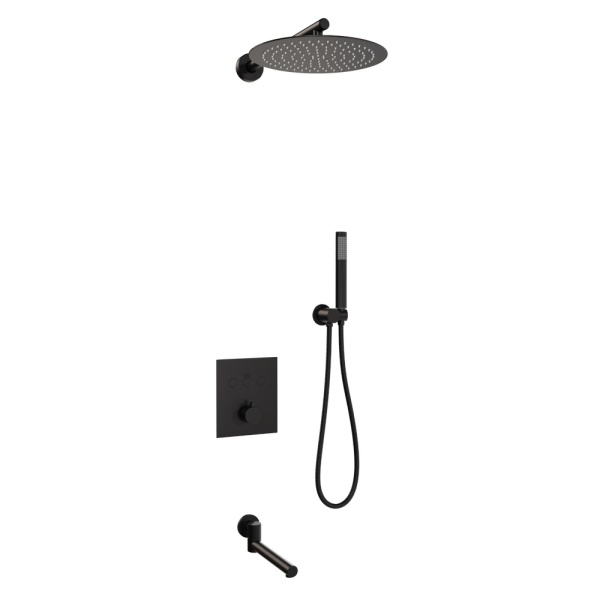 Душевая система со смесителем RGW Shower Panels 511408370-04 монтаж встраиваемая в стену с термостатом черный