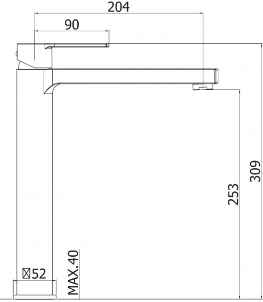 Смеситель для раковины Cezares Ovest OVEST-LSM1-A-01-W0 