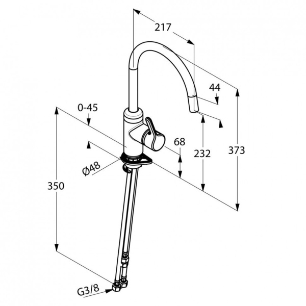 Смеситель для кухни Kludi Bingo star 428090578 без подключения к фильтру хром