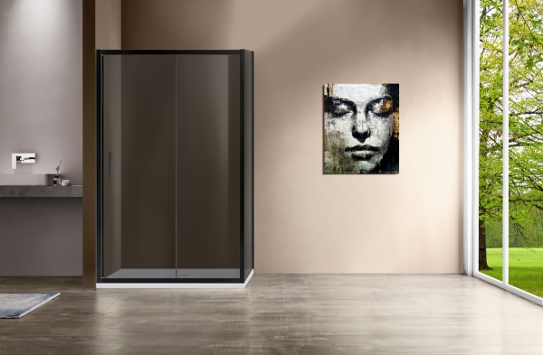 Душевой угол Vincea Garda VSR-1G9012CGB прямоугольный 120x90 стекла тонированные, профиль черный