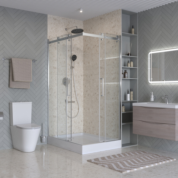 Душевой угол BelBagno Marino MARINO-2-AH-2-120/90-C-CR прямоугольный 120x90 стекла прозрачные, профиль хром