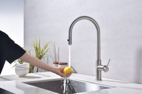 Смеситель для кухни Paulmark Galant Ga213077-BS с подключением к фильтру брашированная сталь