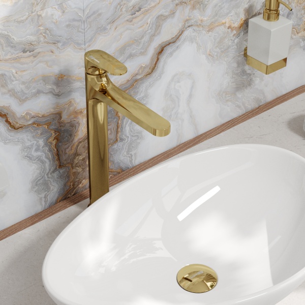 Смеситель для раковины Wasserkraft Neckar 2103H золото