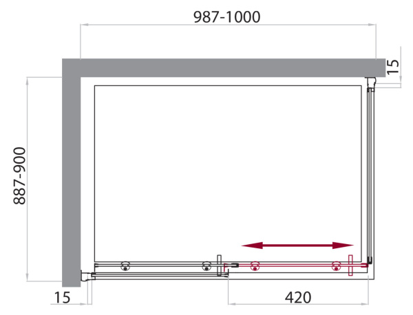 Душевой угол BelBagno Uno UNO-AH-1-100/90-C-Cr прямоугольный 100x90 стекла прозрачные, профиль хром