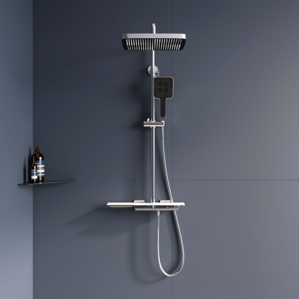 Душевая система со смесителем RGW Shower Panels 51140134-01 монтаж настенная с термостатом хром