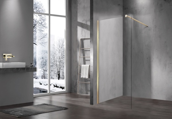 Душевая перегородка Vincea Walk in VSW-1H120CLG 120 см, стекла прозрачные, профиль матовое золото