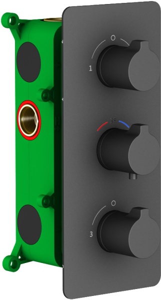 Душевая система со смесителем Timo Petruma SX-5149/03SM монтаж встраиваемая в стену с термостатом черный