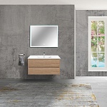 Тумба  подвесная Vincea Gio VMC-2G100NO 100 см  2 ящика цвет N.Oak 