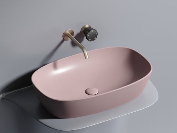 Раковина накладная овальная Ceramica Nova Element CN6049MP фарфор цвет розовый матовый
