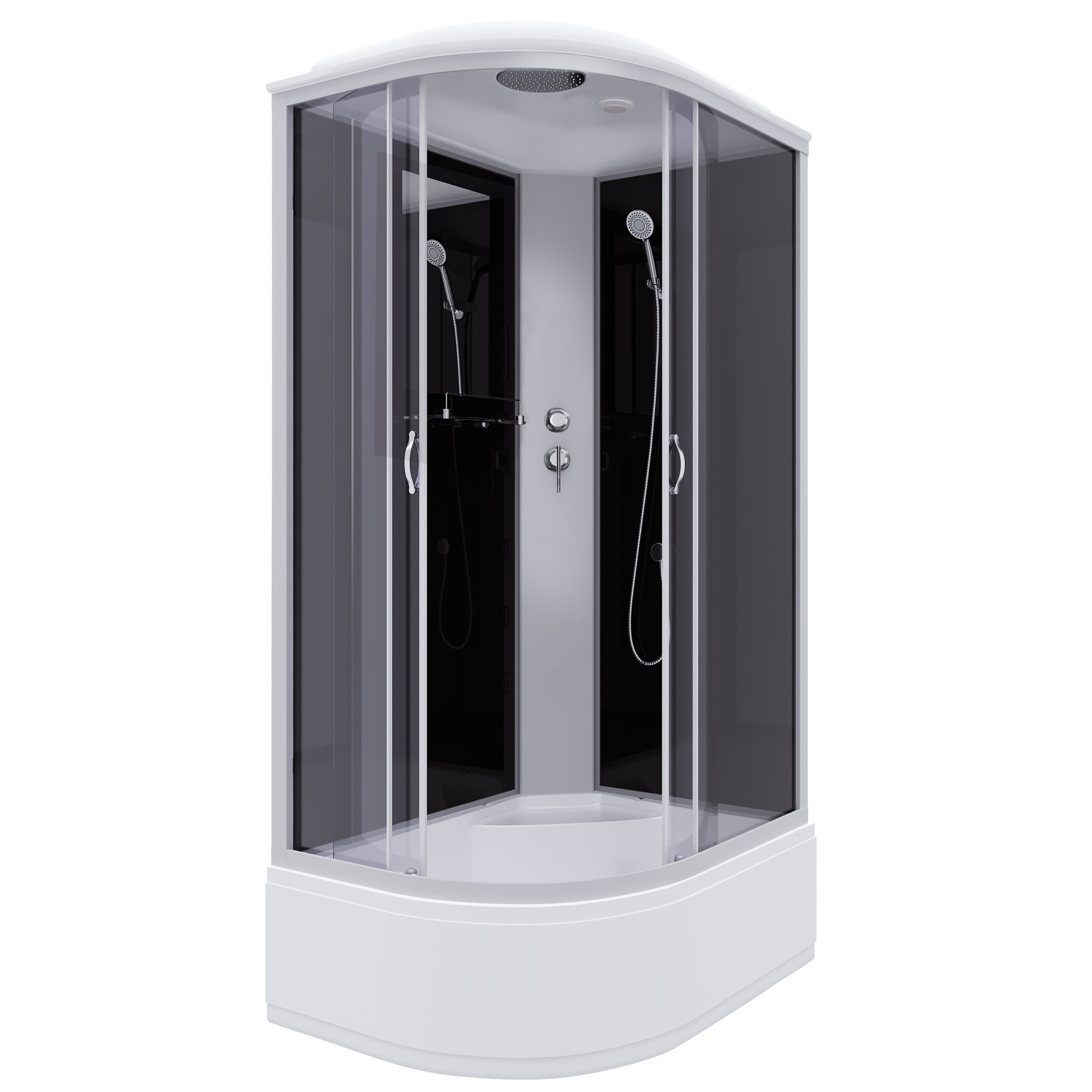 Душевая кабина с крышей Niagara Classic NG-2510-14R асимметричная  120x80 стекла тонированные, профиль матовый хром