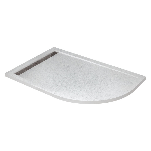 Душевой поддон низкий Cezares Tray TRAY-AS-RH-120/90-550-30-W-L ассиметричный литьевой мрамор 120x90 белый матовый