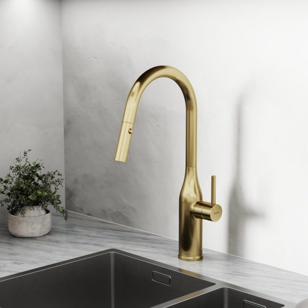 Смеситель для кухни Sancos Grand SC4002BG без подключения к фильтру брашированное золото