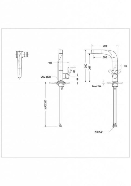 Смеситель для кухни Bravat Wave F774108C без подключения к фильтру хром