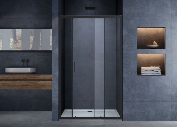 Душевая дверь Vincea Alpha VDS-3AL120CLB 120 см стекла прозрачные, профиль черный