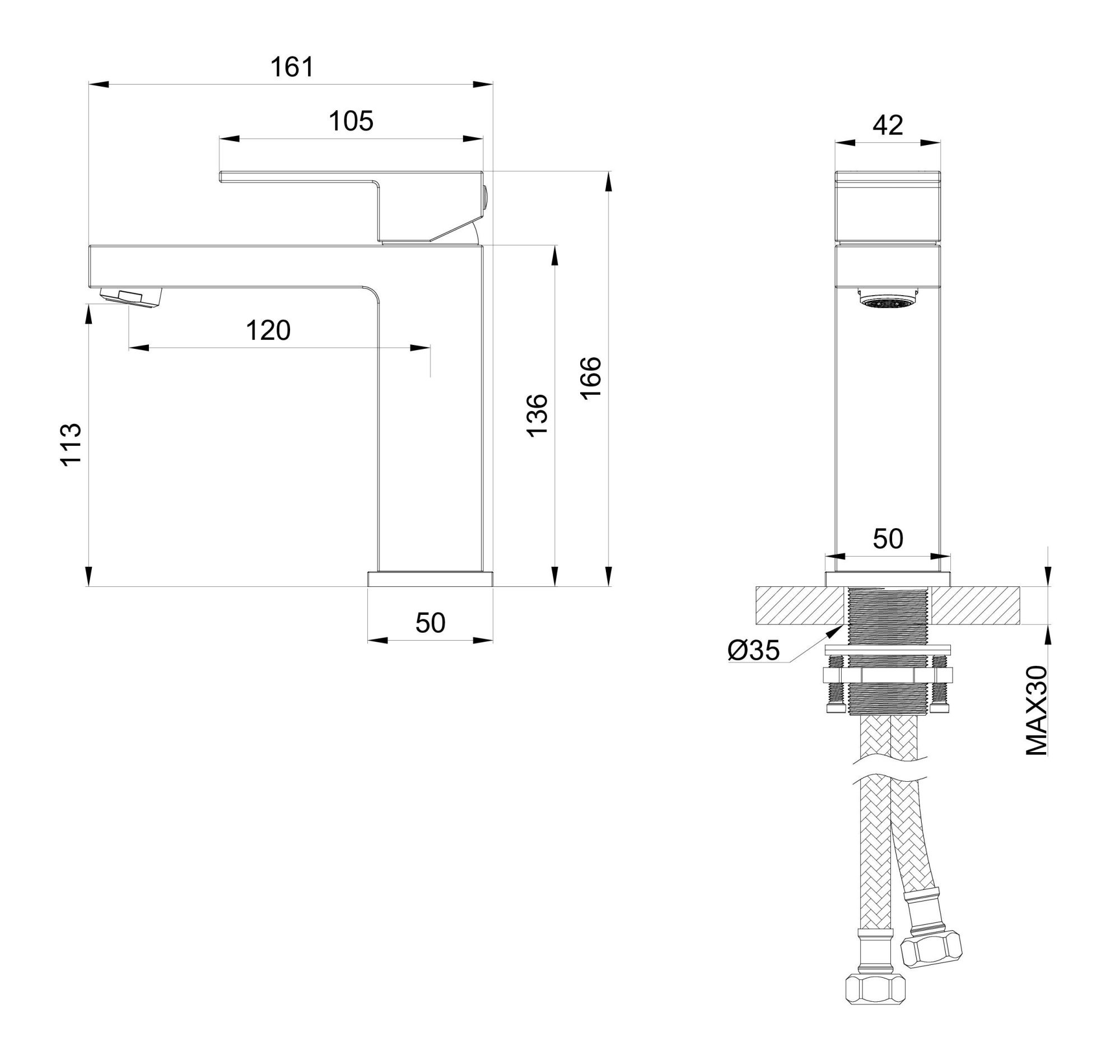 Смеситель для раковины Wonzon &amp; Woghand Cube WW-88139016-MB черный матовый