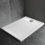 Душевой поддон низкий Veconi Pietra W PT-W-9090-RU квадратный литьевой мрамор 90x90 белый матовый