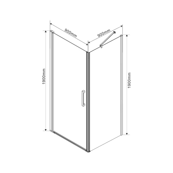 Душевой угол Vincea Orta VSR-1O9090CL квадратный 90x90 стекла прозрачные, профиль хром