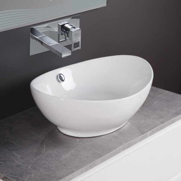 Раковина накладная овальная BelBagno  BB1087 фаянс цвет белый