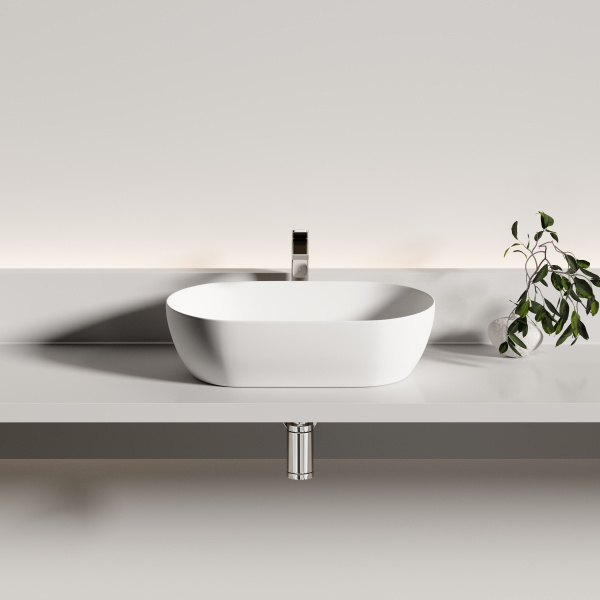 Раковина накладная овальная Ceramica Nova Twist CN12001MW фарфор цвет белый матовый