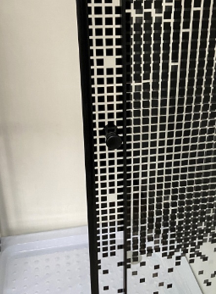 Душевой угол Niagara Eco NG-008-14QBLACK 80x80 стекла прозрачные с узором, профиль черный