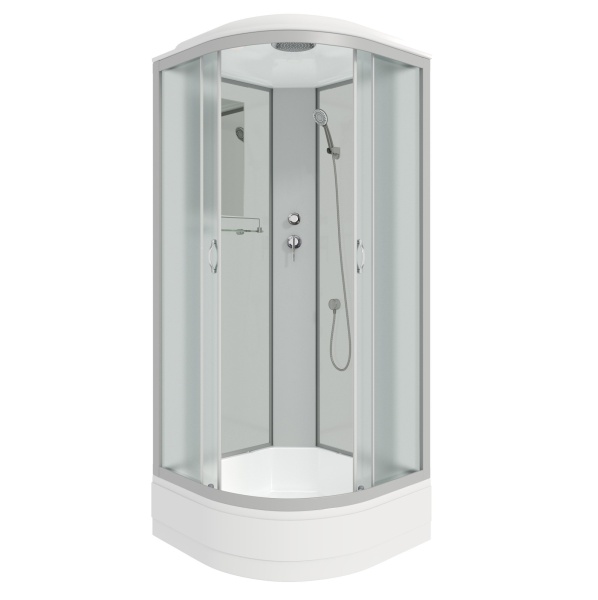 Душевая кабина с крышей Niagara Classic NG-3302-14 четверть круга  100x100 стекла матовые, профиль матовый хром