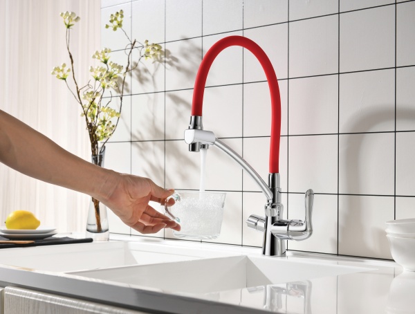 Смеситель для кухни Lemark Comfort LM3070C-Red  