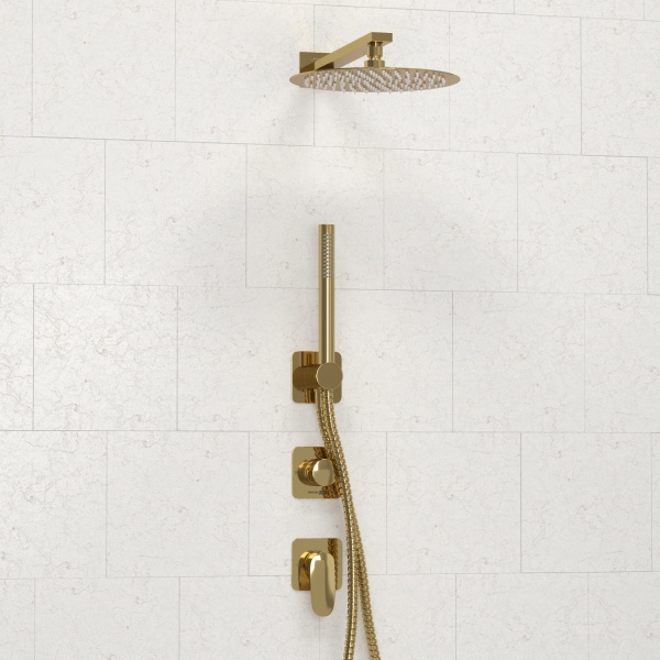 Душевая система со смесителем Wasserkraft Neckar 2100 A2151.277.183.208.280.197.281 монтаж встраиваемая в стену без термостата золото